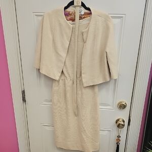 Elegant, Cream, Dress, Jacket, Set, Vintage, 50s, Retro, Casual, Party, Classic
